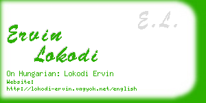 ervin lokodi business card